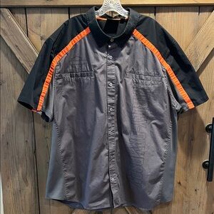MEN'S H-D® TECH VENTED SHIRT - COLORBLOCK - ASPHALT & HARLEY BLACK Size 4XL